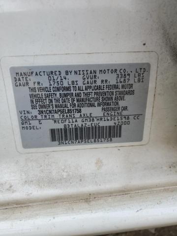 Photo 11 VIN: 3N1CN7AP5EL851758 - NISSAN VERSA 