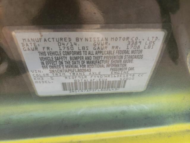 Photo 11 VIN: 3N1CN7AP5FL802643 - NISSAN VERSA 