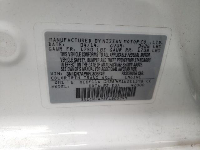 Photo 9 VIN: 3N1CN7AP5FL805249 - NISSAN VERSA S 