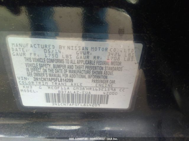 Photo 8 VIN: 3N1CN7AP5FL814209 - NISSAN VERSA 