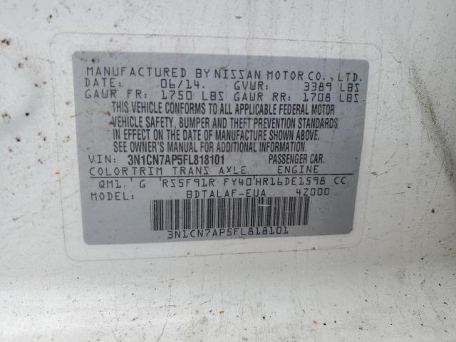 Photo 11 VIN: 3N1CN7AP5FL818101 - NISSAN VERSA S 