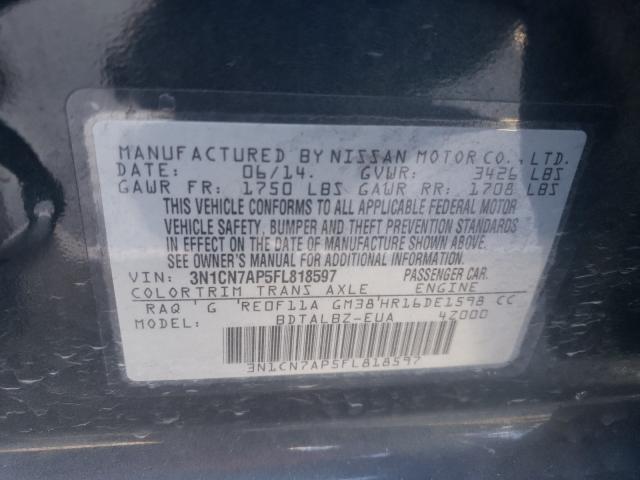 Photo 9 VIN: 3N1CN7AP5FL818597 - NISSAN VERSA S 