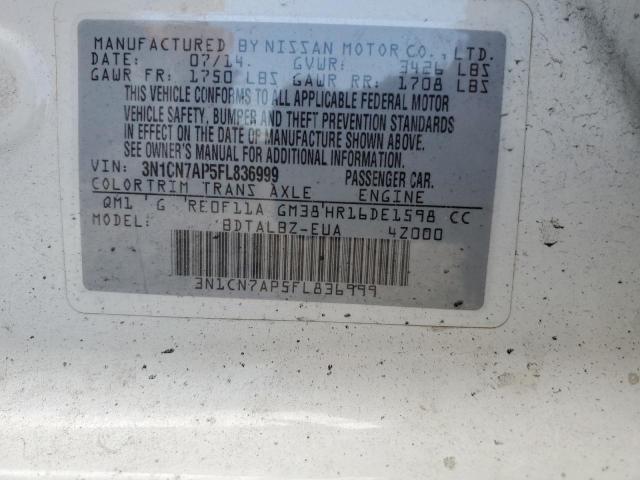 Photo 9 VIN: 3N1CN7AP5FL836999 - NISSAN VERSA S 