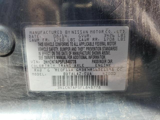 Photo 12 VIN: 3N1CN7AP5FL848778 - NISSAN VERSA S 