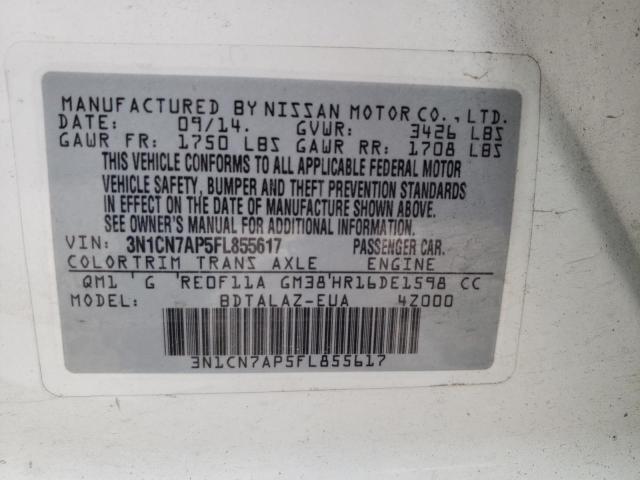 Photo 9 VIN: 3N1CN7AP5FL855617 - NISSAN VERSA S 