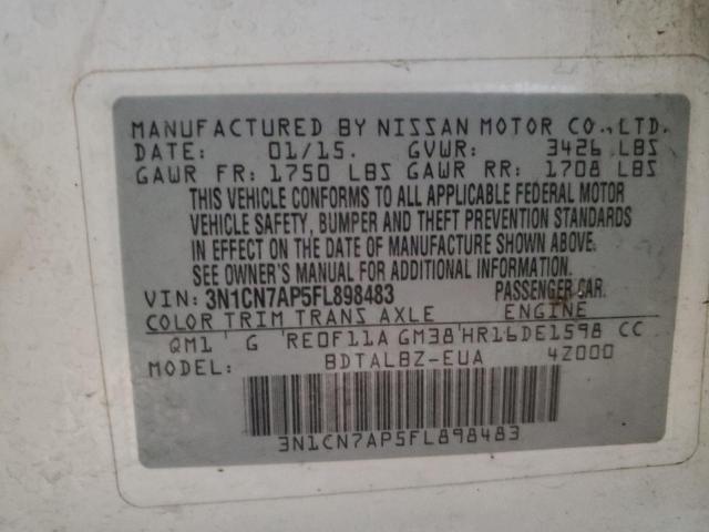 Photo 12 VIN: 3N1CN7AP5FL898483 - NISSAN VERSA S 