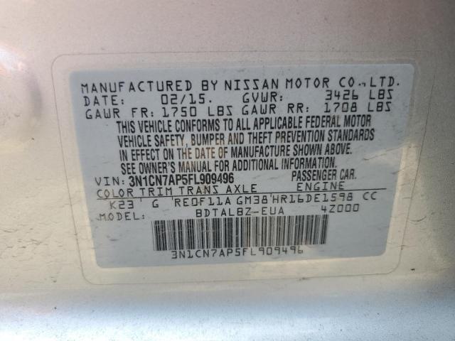 Photo 11 VIN: 3N1CN7AP5FL909496 - NISSAN VERSA 