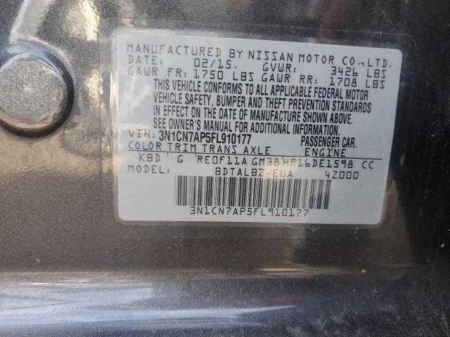 Photo 11 VIN: 3N1CN7AP5FL910177 - NISSAN VERSA 