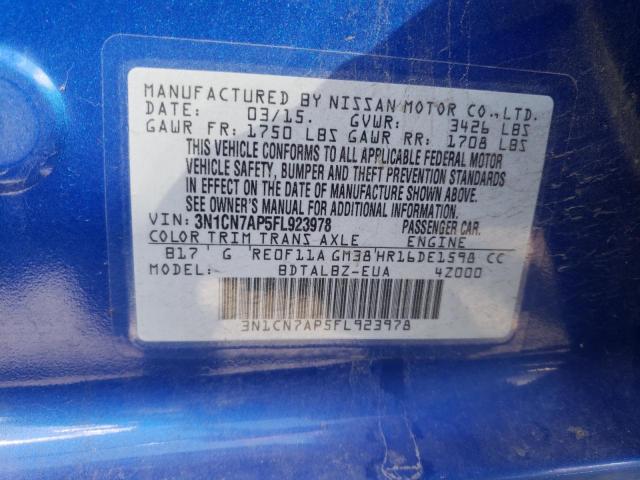 Photo 9 VIN: 3N1CN7AP5FL923978 - NISSAN VERSA S 