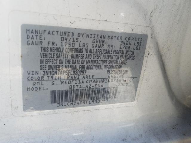 Photo 9 VIN: 3N1CN7AP5FL930297 - NISSAN VERSA S 