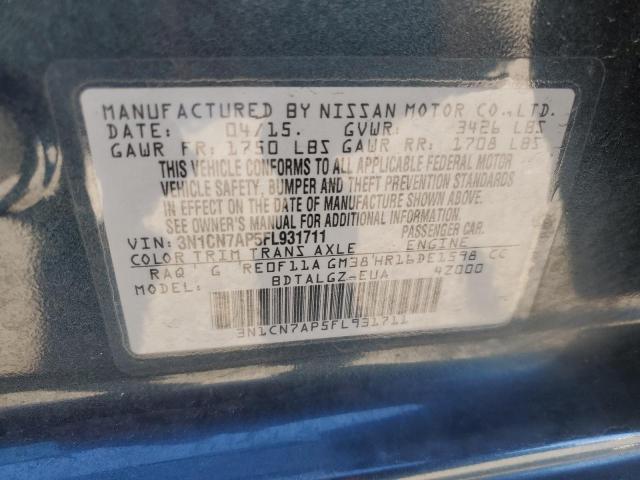 Photo 12 VIN: 3N1CN7AP5FL931711 - NISSAN VERSA S 