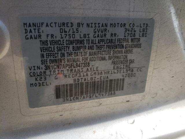 Photo 9 VIN: 3N1CN7AP5FL947388 - NISSAN VERSA S 