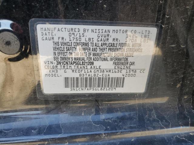 Photo 11 VIN: 3N1CN7AP5GL821209 - NISSAN VERSA S 