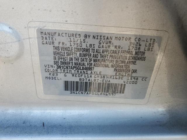 Photo 12 VIN: 3N1CN7AP5GL846997 - NISSAN VERSA S 