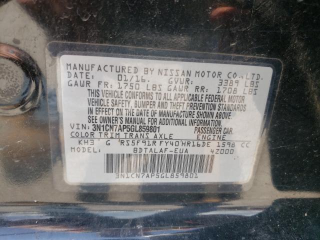 Photo 9 VIN: 3N1CN7AP5GL859801 - NISSAN VERSA S 