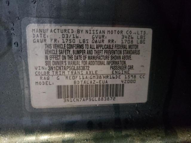 Photo 9 VIN: 3N1CN7AP5GL883872 - NISSAN VERSA S 