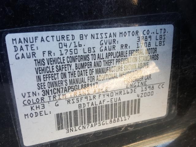 Photo 9 VIN: 3N1CN7AP5GL888117 - NISSAN VERSA S 