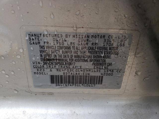 Photo 11 VIN: 3N1CN7AP5GL910617 - NISSAN VERSA S 