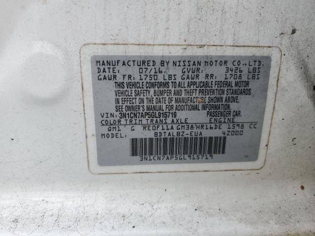 Photo 11 VIN: 3N1CN7AP5GL915719 - NISSAN VERSA S 