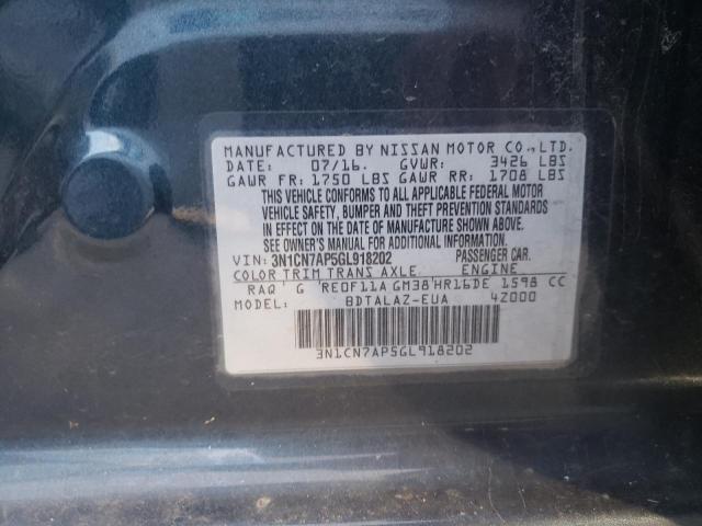 Photo 11 VIN: 3N1CN7AP5GL918202 - NISSAN VERSA S 