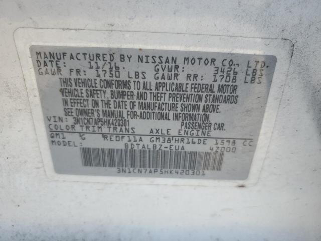 Photo 11 VIN: 3N1CN7AP5HK420301 - NISSAN VERSA 