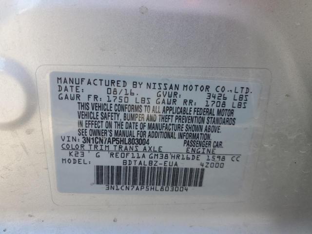 Photo 12 VIN: 3N1CN7AP5HL803004 - NISSAN VERSA 