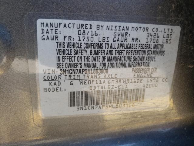 Photo 9 VIN: 3N1CN7AP5HL803908 - NISSAN VERSA S 