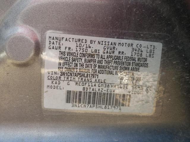 Photo 11 VIN: 3N1CN7AP5HL817971 - NISSAN VERSA 