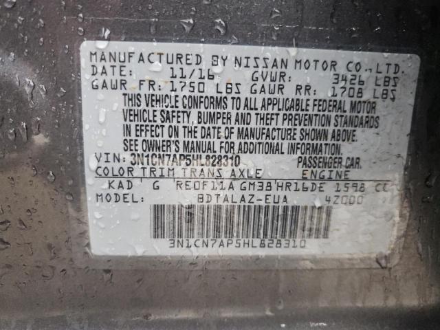 Photo 9 VIN: 3N1CN7AP5HL828310 - NISSAN VERSA S 