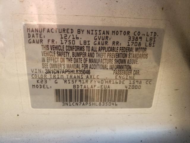 Photo 9 VIN: 3N1CN7AP5HL835046 - NISSAN VERSA S 