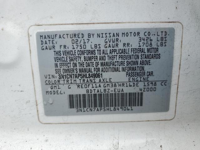 Photo 11 VIN: 3N1CN7AP5HL849061 - NISSAN VERSA S 