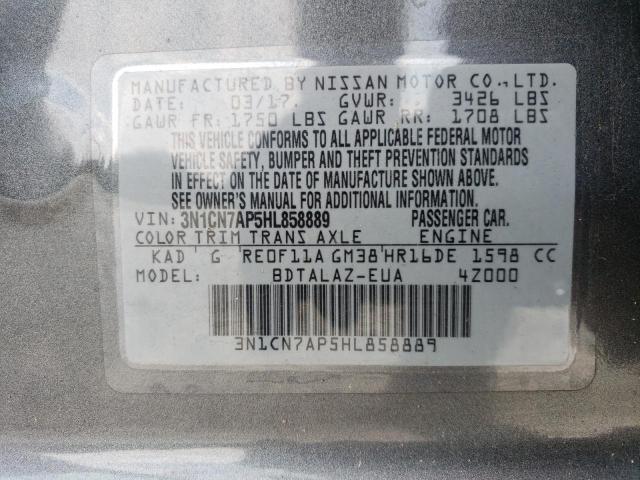 Photo 11 VIN: 3N1CN7AP5HL858889 - NISSAN VERSA S 