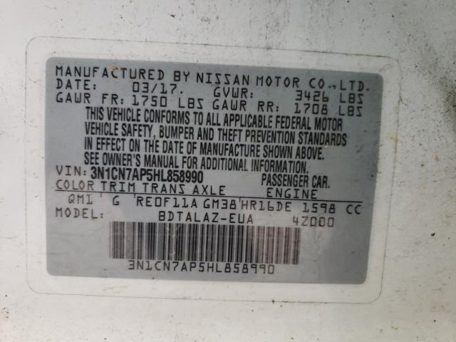 Photo 9 VIN: 3N1CN7AP5HL858990 - NISSAN VERSA 