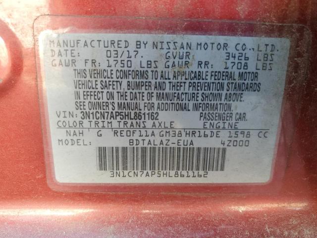 Photo 11 VIN: 3N1CN7AP5HL861162 - NISSAN VERSA 