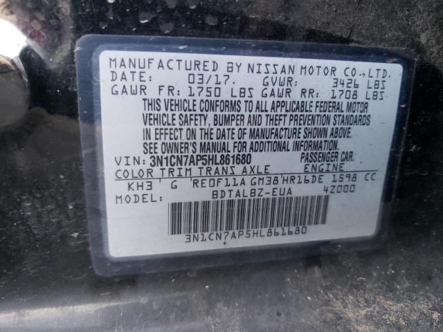 Photo 9 VIN: 3N1CN7AP5HL861680 - NISSAN VERSA S 