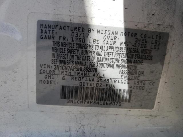 Photo 12 VIN: 3N1CN7AP5HL862070 - NISSAN VERSA 