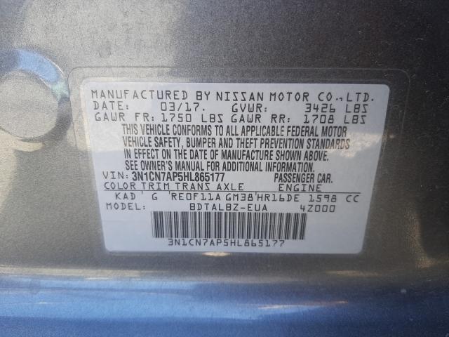 Photo 9 VIN: 3N1CN7AP5HL865177 - NISSAN VERSA S 