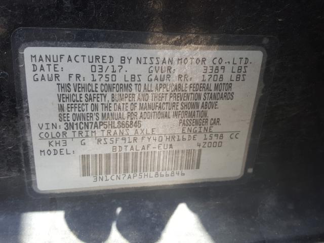 Photo 9 VIN: 3N1CN7AP5HL866846 - NISSAN VERSA S 