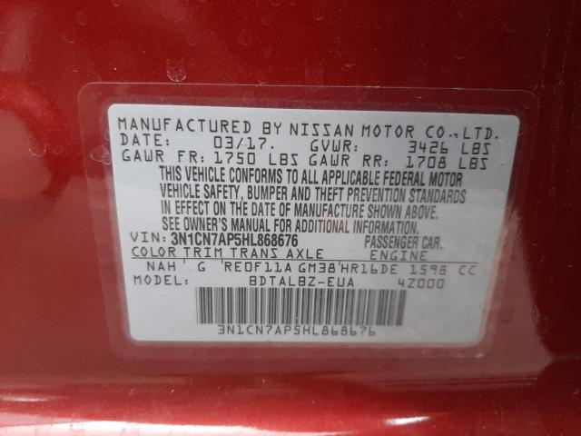 Photo 9 VIN: 3N1CN7AP5HL868676 - NISSAN VERSA 