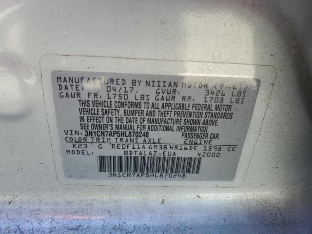 Photo 11 VIN: 3N1CN7AP5HL870248 - NISSAN VERSA 