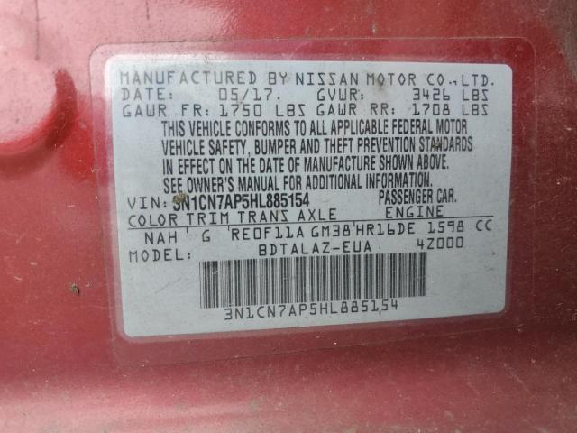 Photo 11 VIN: 3N1CN7AP5HL885154 - NISSAN VERSA S 