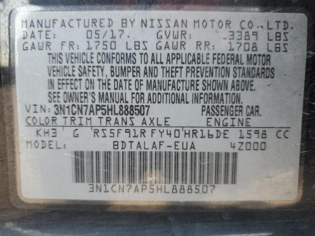 Photo 12 VIN: 3N1CN7AP5HL888507 - NISSAN VERSA 