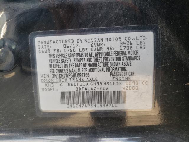 Photo 9 VIN: 3N1CN7AP5HL892766 - NISSAN VERSA S 