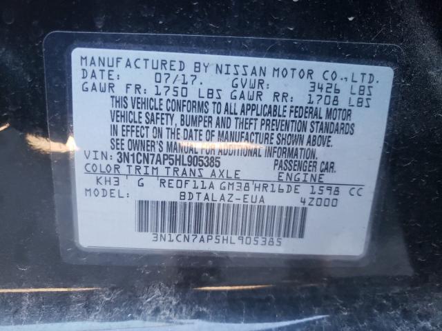 Photo 9 VIN: 3N1CN7AP5HL905385 - NISSAN VERSA S 