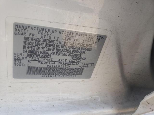 Photo 11 VIN: 3N1CN7AP5JK393879 - NISSAN VERSA S 