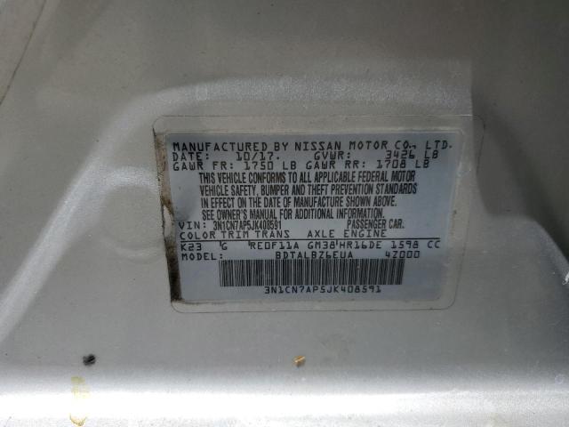 Photo 11 VIN: 3N1CN7AP5JK408591 - NISSAN VERSA SEDAN 