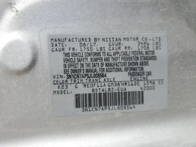 Photo 11 VIN: 3N1CN7AP5JL808564 - NISSAN VERSA S 