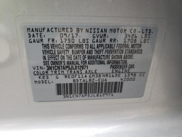 Photo 9 VIN: 3N1CN7AP5JL812971 - NISSAN VERSA S 