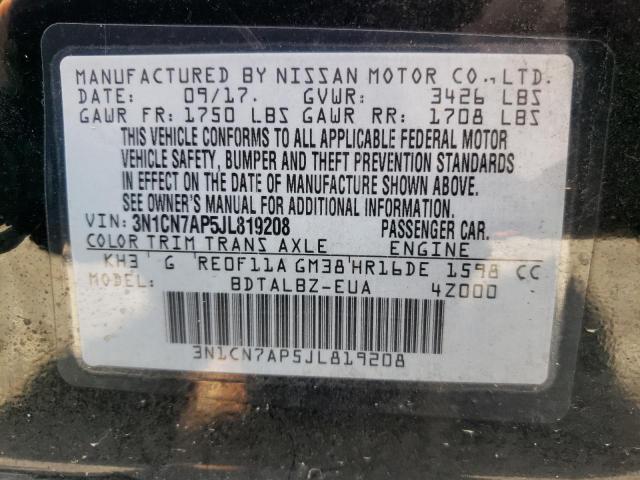 Photo 12 VIN: 3N1CN7AP5JL819208 - NISSAN VERSA S 