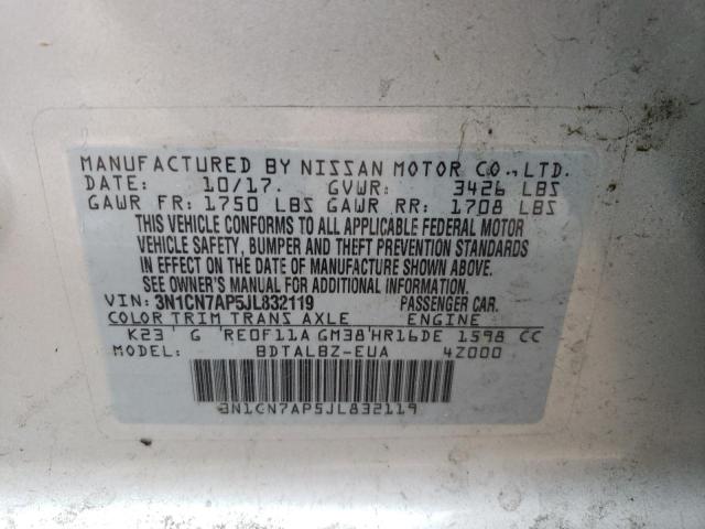 Photo 9 VIN: 3N1CN7AP5JL832119 - NISSAN VERSA 